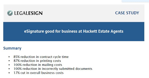 Lead image for Success with e-Signature at Hackett Estate Agents